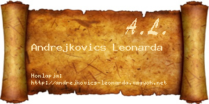 Andrejkovics Leonarda névjegykártya